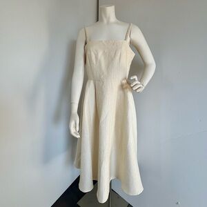 NWT MOTF Cream Textured Midi Dress